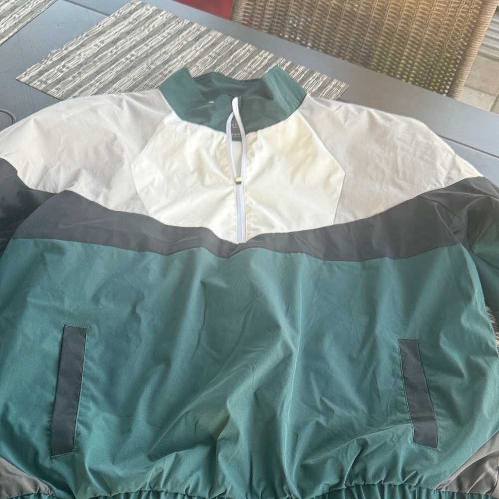 Primark Green and White Mesh-Lined Jacket